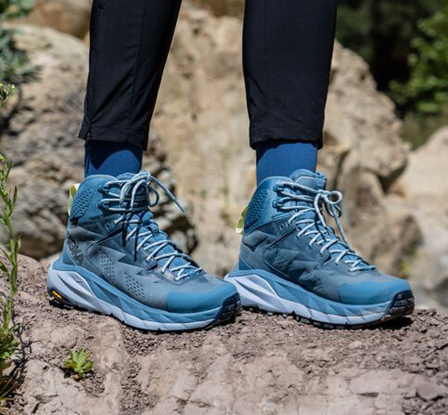 Hiking Boots Womens - Hoka One One Kaha GORE-TEX - Blue - QMWUXCO-08